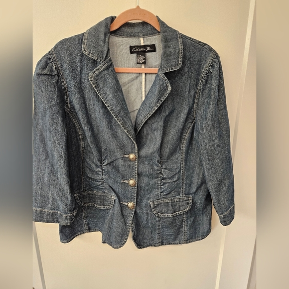 Christiana Zinn Denim Blazer - NWOT - Size 1X - Picture 1 of 8